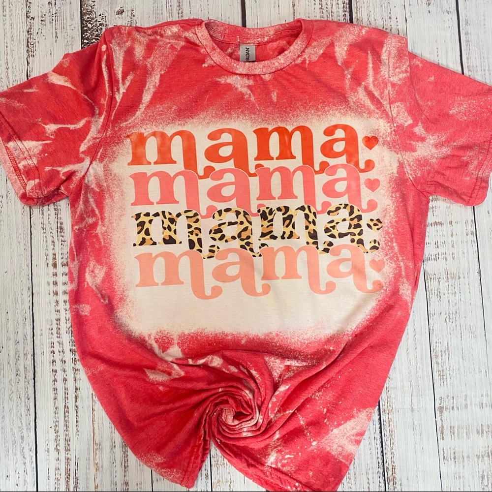 MAMA LEOPARD  BLEACHED SUBLIMATION T-SHIRT - Picture 3 of 4